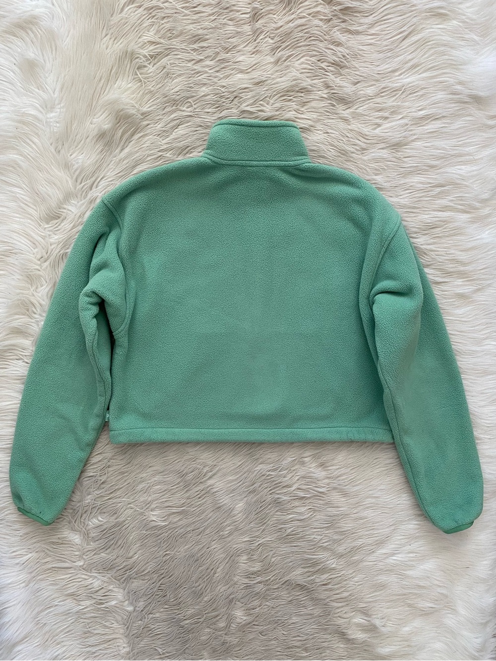 Aritzia TNA Lena Polar 1/2 Half Zip Fleece Sweater Pullover Light Green S - Picture 8 of 11